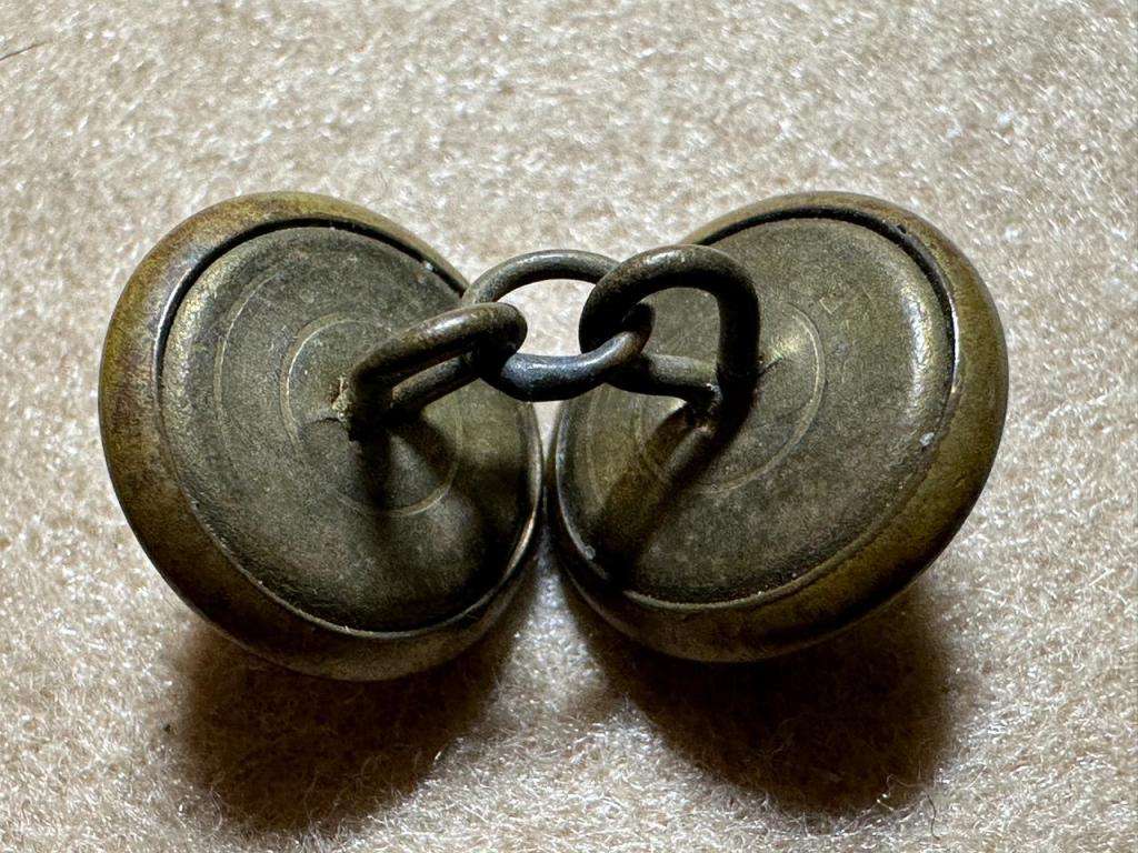Rhodesian Engineers, 2 Small Buttons with Rhodesia Scroll Joined with link