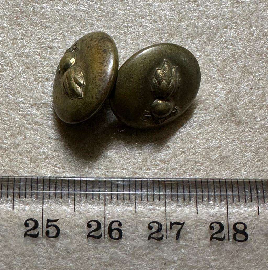 Rhodesian Engineers, 2 Small Buttons with Rhodesia Scroll Joined with link