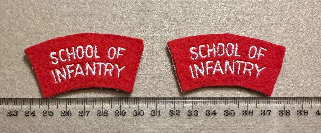 Rhodesian School of Infantry - PAIR OF RED SHOULDER TITLES