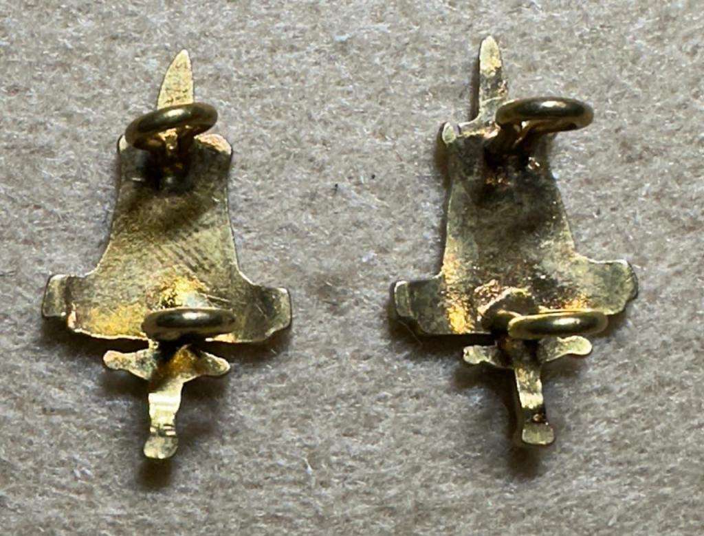 Rhodesian Guard Force - 2 BASTION COLLAR BADGES