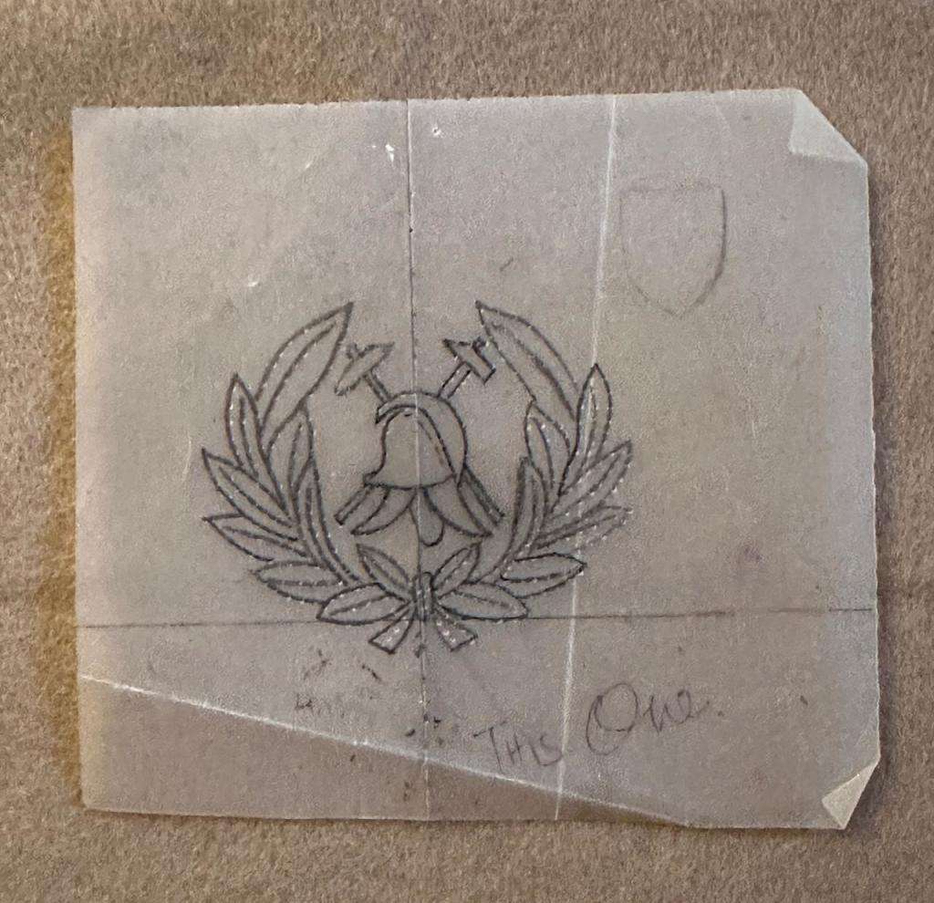 Rhodesian Fire Brigade - DESIGN ARTWORK DEMO BADGE & BULLION CAP BADGE - LOT - 16 ITEMS