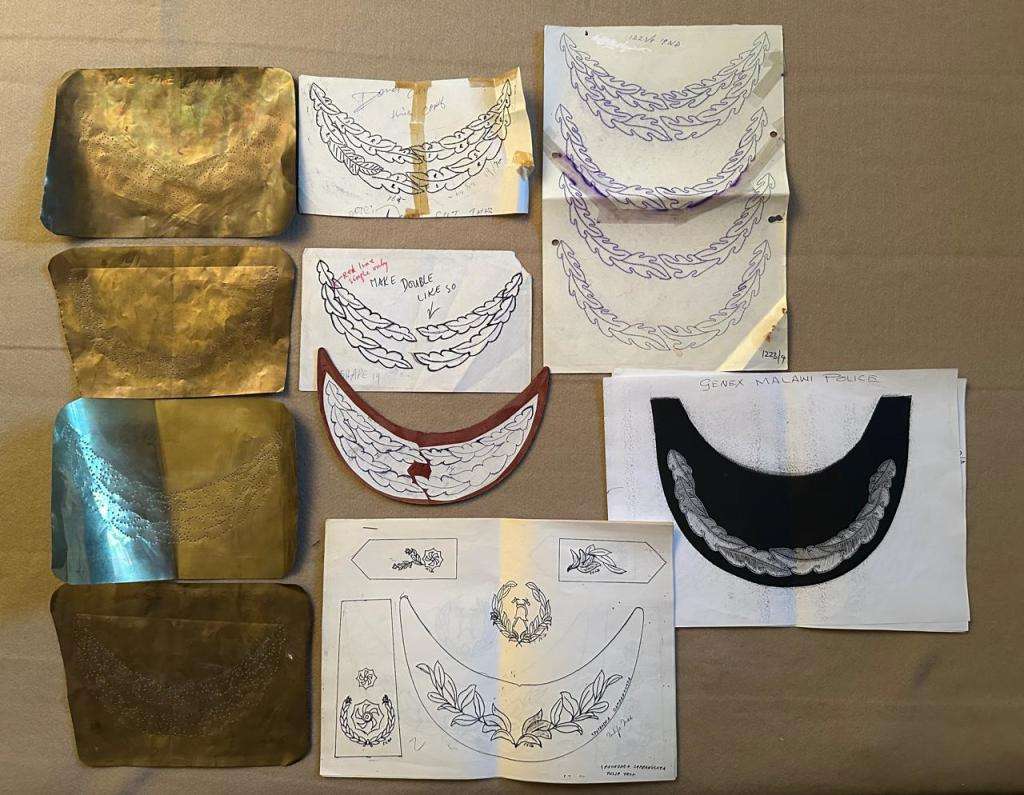 Rhodesian Fire Brigade - ENVELOPES WITH CAP PEAK AND BADGE DESIGN STENCILS - LOT - 10 ITEMS