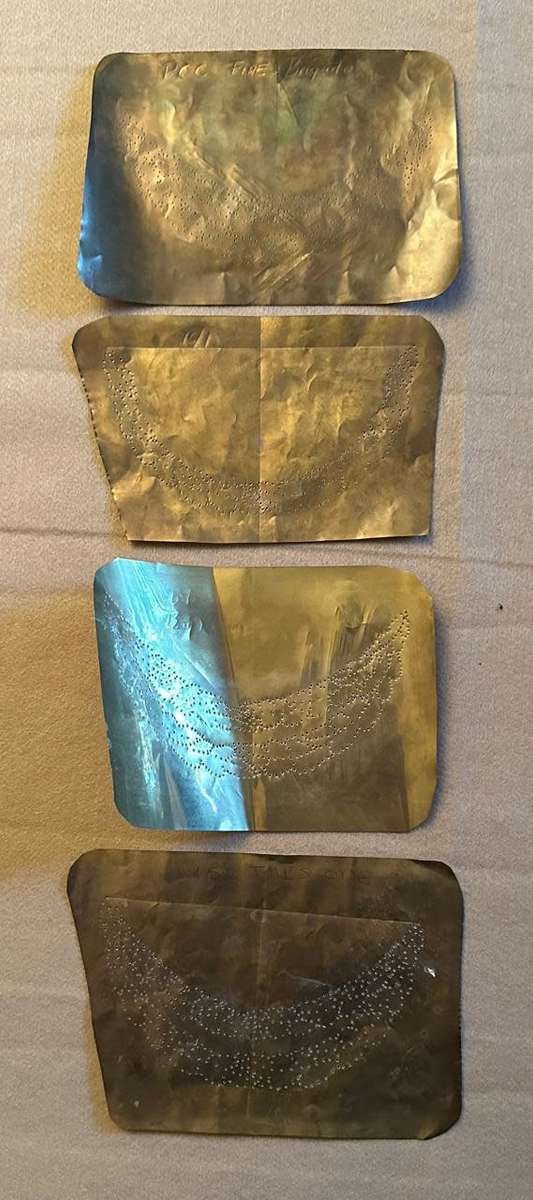 Rhodesian Fire Brigade - ENVELOPES WITH CAP PEAK AND BADGE DESIGN STENCILS - LOT - 10 ITEMS