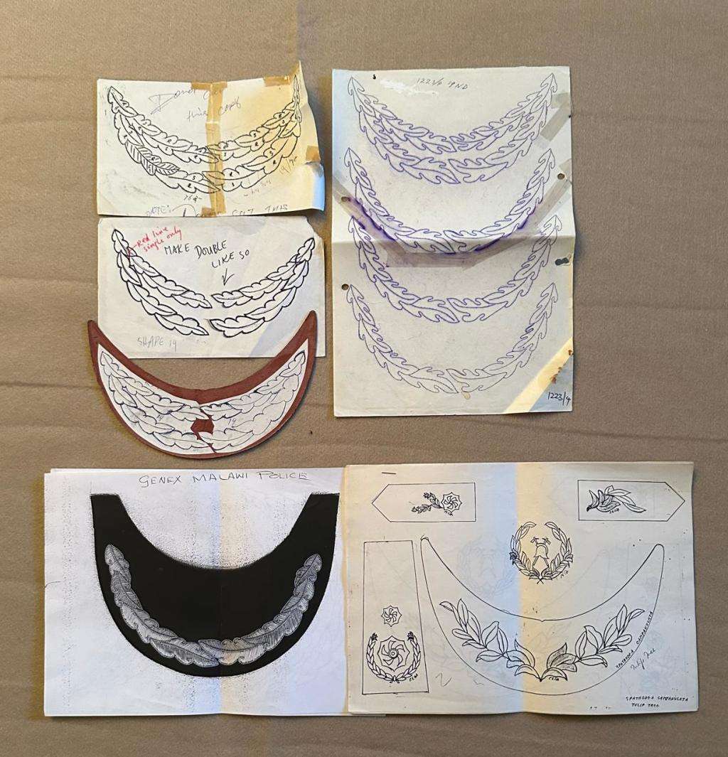 Rhodesian Fire Brigade - ENVELOPES WITH CAP PEAK AND BADGE DESIGN STENCILS - LOT - 10 ITEMS