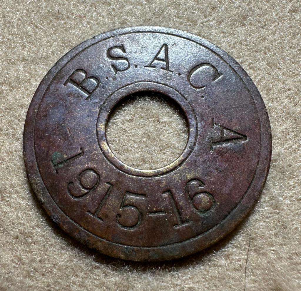 Rhodesian CUSTOMS AND IMMIGRATION - BSA CO TAX TOKEN - A 1915-1916