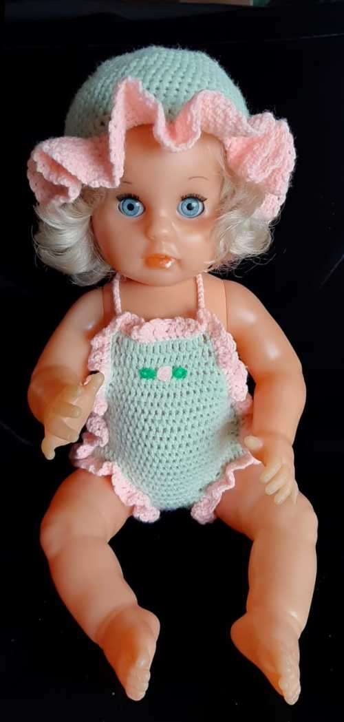 First Love Doll Clothes: bathing suit with matching hat only.