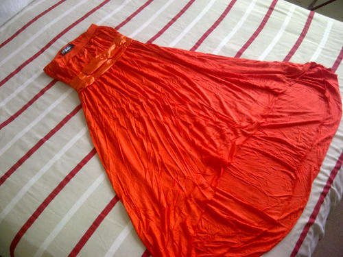 **Funky Design Ladies Orange Boob Tube Dress**Great for Summer* S/M ONLY***Last One***Brand New***