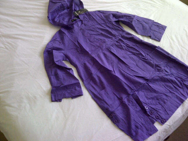 ***Purple Funky Design Ladies Long Hooded Shirt**XL ONLY**BRAND NEW***Great Quality Item***