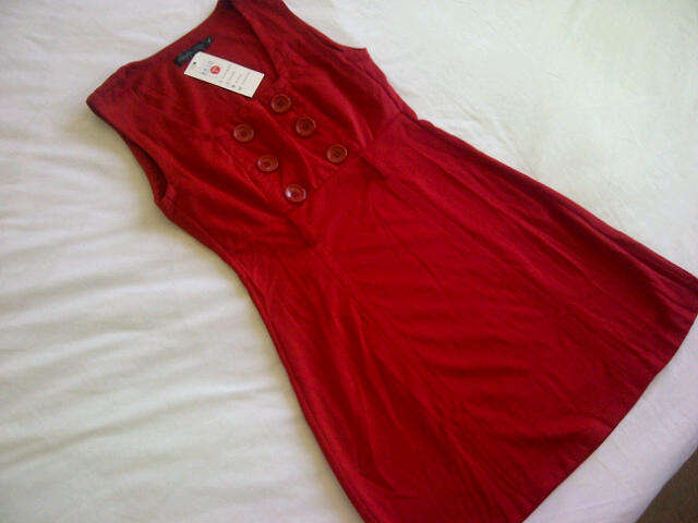 **Funky Ladies Red Top/Short Dress with cute design**Great for summer**L, XL ONLY**Brand New***