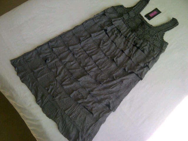 **Grey & Black Funky Design Ladies Short Dress/Top**Great Quality***XL/XXL ONLY***BRAND NEW**