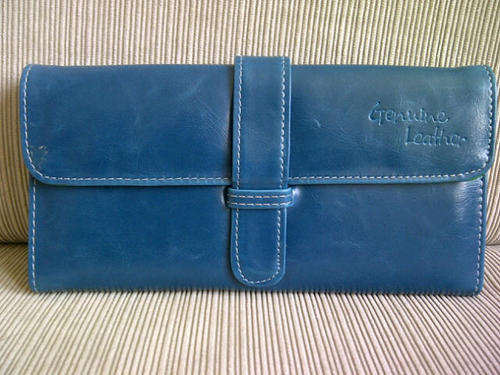 ***Cute & Funky Ladies Genuine Leather Purse/Wallet***BLUE***BRAND NEW***