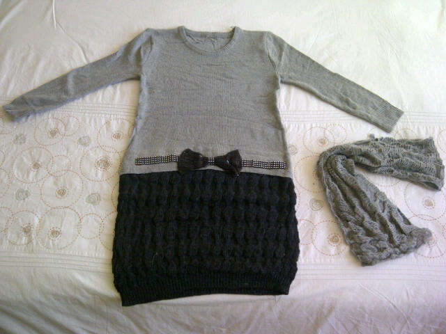 ***Cute Ladies Long Jersey with matching Scarf***Wear it with a Tights only***ONE SIZE FITS ALL***