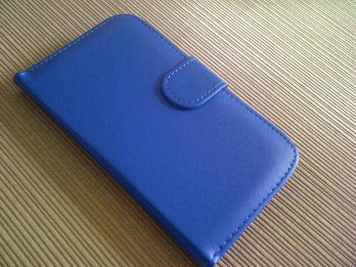 ***Samsung Galaxy S4 Cover***Ultra Slim Case***Leather Look***Blue ONLY***BRAND NEW***