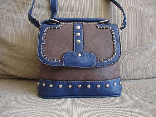 **Cute Ladies Grey/Blue PU Leather Sling bag With Beautiful Detail & Design**BRAND NEW**