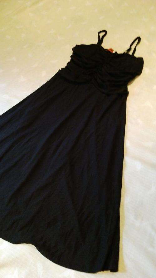 ***SUMMER SALE***Beautiful Ladies Silk Style Formal Strap Dresses***BLACK***L***BRAND NEW***