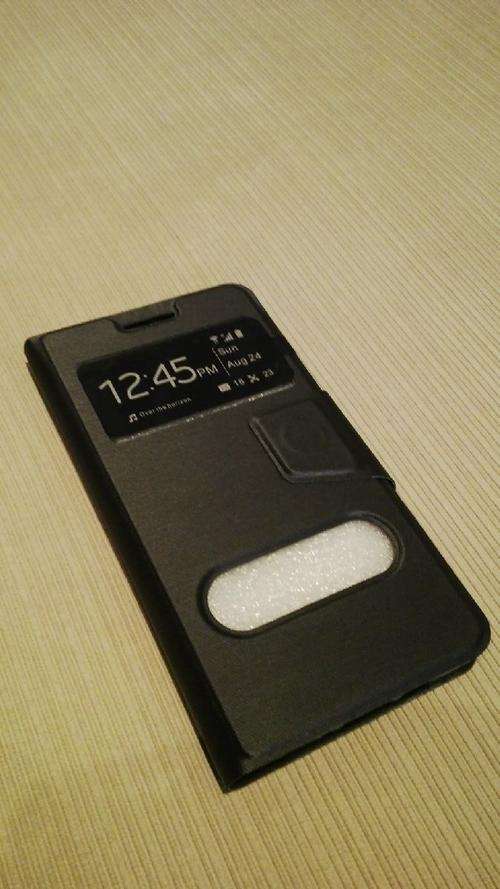 **Samsung Galaxy A5 Double Window Book Case Stand Covers with Magnet Clasp**Black, Blue, Purple**