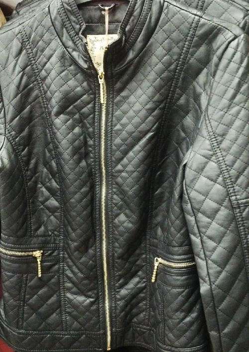 **NEW**Stunning Ladies BLACK Leather Look Jacket with Funky Design**M, L, XL, XXXL**BEAUTIFUL**