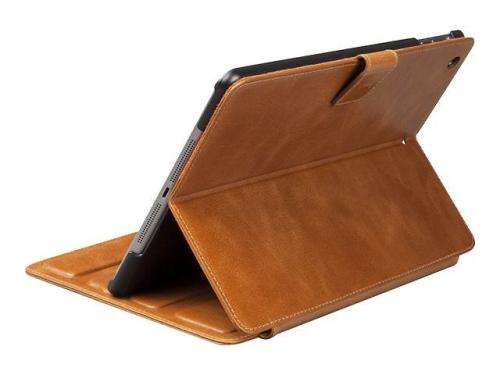***IPAD AIR / IPAD MINI / TAB 4  COPENHAGEN LEATHER FOLIO STAND COVER CASE**TAN & BLACK**R899**