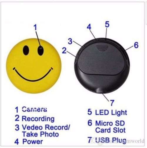 **Smiley Face Hidden Badge Video Camera (Meeting, Monitoring, Driving, Voice**BRAND NEW BOXED SET**