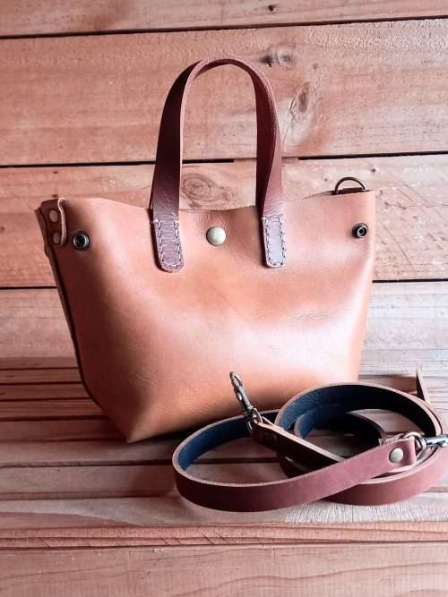 Genuine Leather Bag -  Mini Tote Sling - Tan/Toffee/Brown - IN STOCK