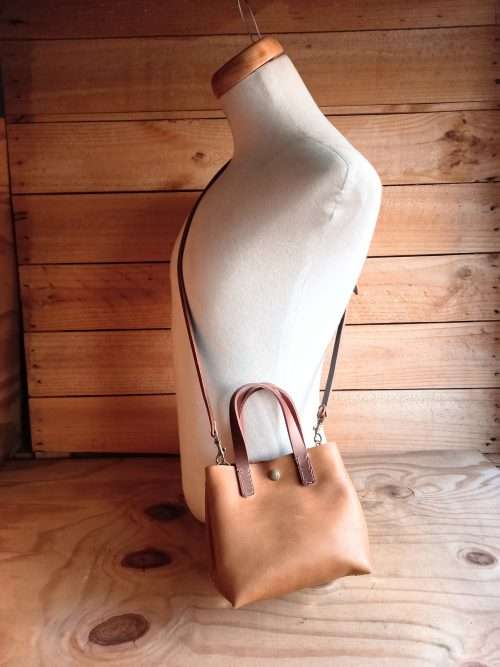 Genuine Leather Bag -  Mini Tote Sling - Tan/Toffee/Brown - IN STOCK