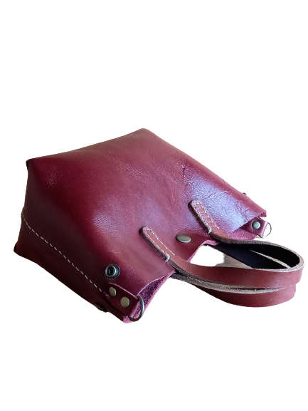 Genuine Leather Bag -  Mini Tote Sling - Tan/Toffee OR Ruby - Two colours - IN STOCK - FREE SHIPPING