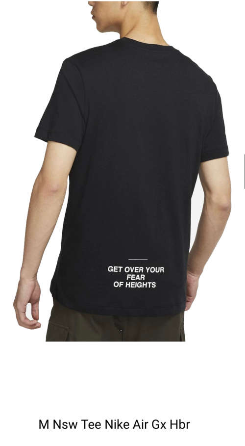 Original Mens Nike NSW TEE NIKE AIR GX HBR - DV2674-010 - Medium - BLACK/WHITE - Brand New