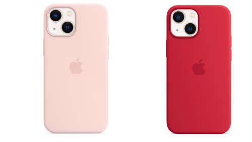 Original Apple Silicone Case with MagSafe for iPhone 13 mini - CHALK PINK & RED -Brand New-Open Box