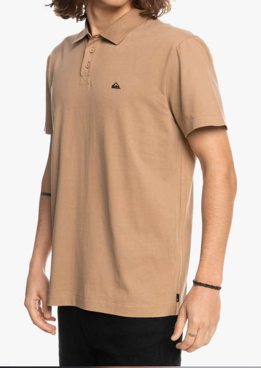 Quiksilver Men`s Essentials Polo T-Shirt Bundle X 3 - Medium - Brown, Navy, Black