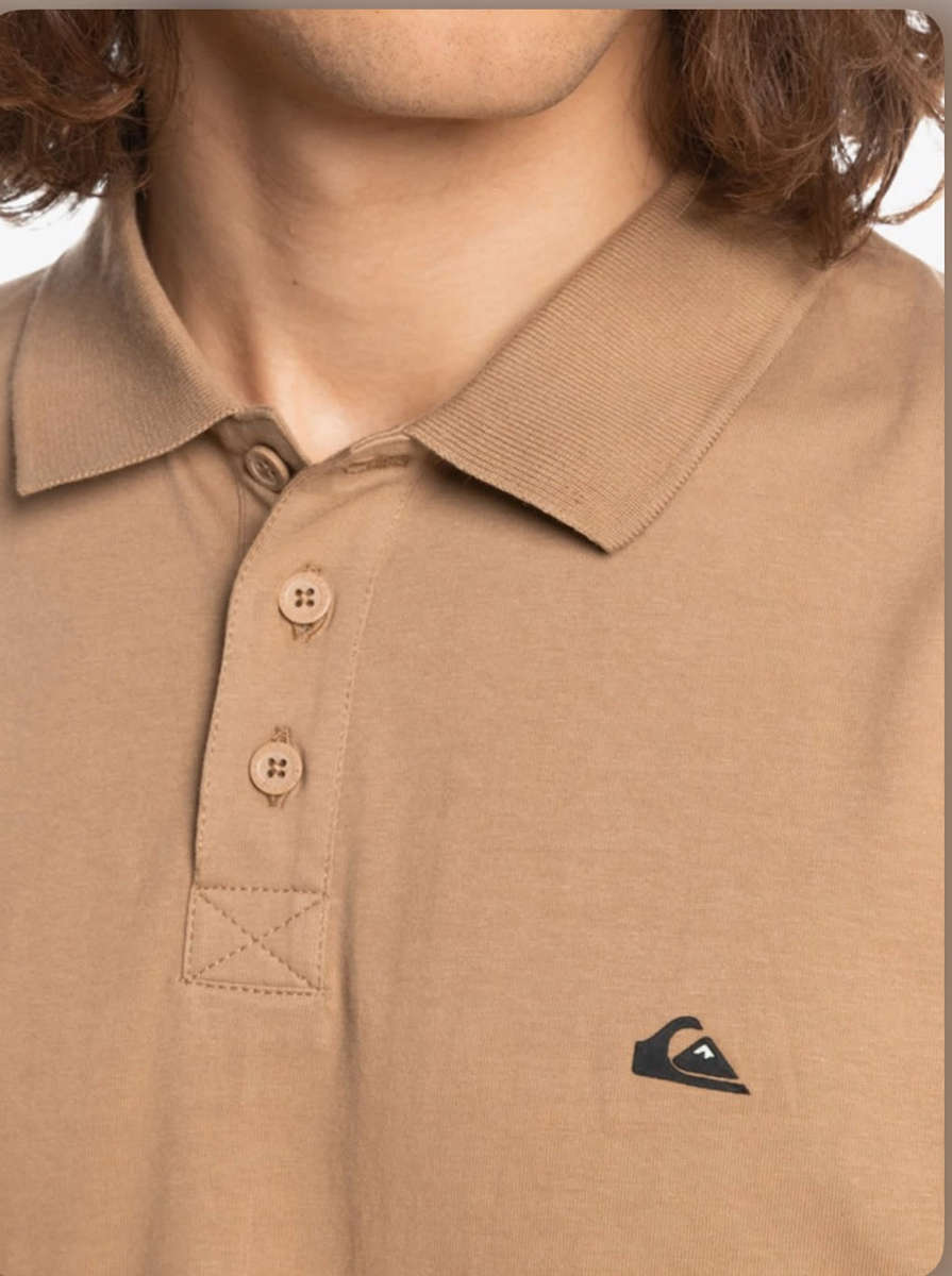 Quiksilver Men`s Essentials Polo T-Shirt Bundle X 3 - Medium - Brown, Navy, Black