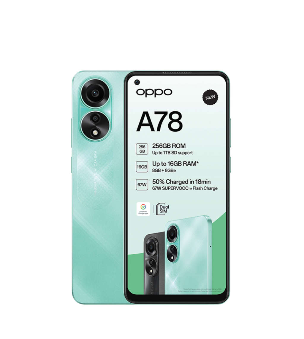 OPPO A78 256GB LTE Dual Sim 256GB - Aqua Green - Brand New Sealed