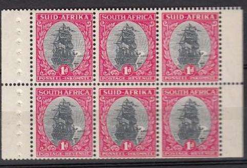 SOUTH AFRICA 1951 SG 115A BOOKLET PANE OF 6 MNH
