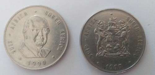 2X R1 COINS DIFFERENT FROM 1977and1990