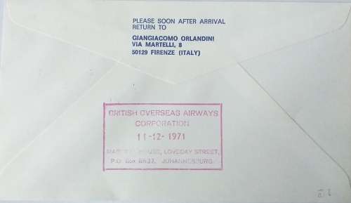 BOAC BOEING 747 ITALY-JOHANNESBURG 1971