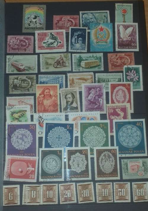 STAMP ALBUM DAVO (NERO F) 16  PAGES BOTH SIDES ALMOST FULL MOSTLY USED /MH HUNGARY AND GREECE