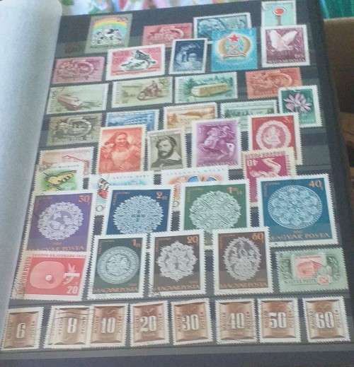 STAMP ALBUM DAVO (NERO F) 16  PAGES BOTH SIDES ALMOST FULL MOSTLY USED /MH HUNGARY AND GREECE