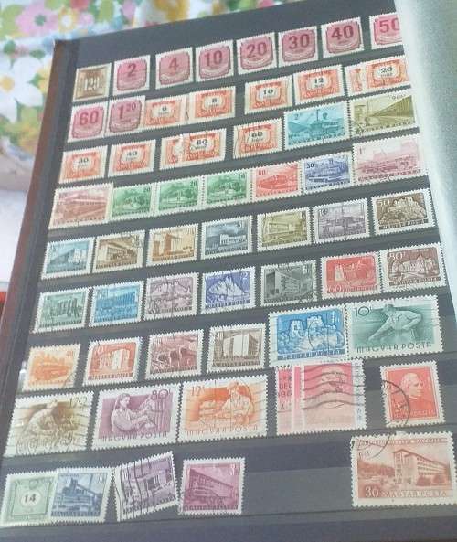 STAMP ALBUM DAVO (NERO F) 16  PAGES BOTH SIDES ALMOST FULL MOSTLY USED /MH HUNGARY AND GREECE