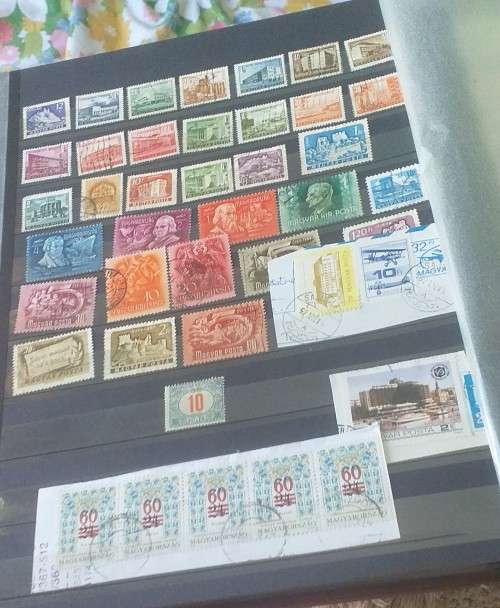 STAMP ALBUM DAVO (NERO F) 16  PAGES BOTH SIDES ALMOST FULL MOSTLY USED /MH HUNGARY AND GREECE