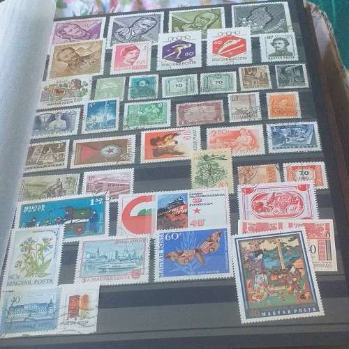 STAMP ALBUM DAVO (NERO F) 16  PAGES BOTH SIDES ALMOST FULL MOSTLY USED /MH HUNGARY AND GREECE