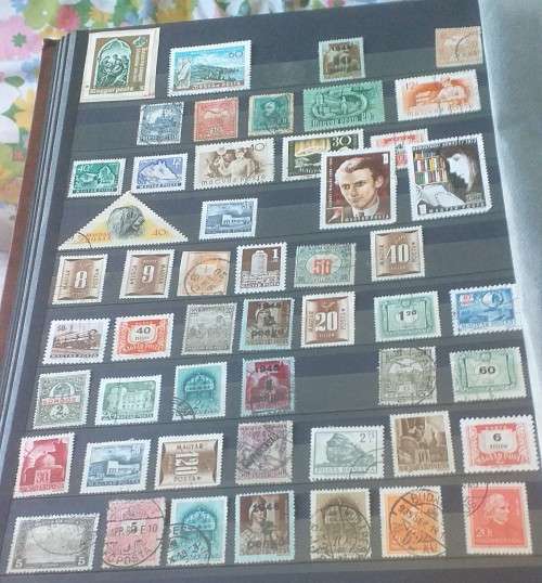 STAMP ALBUM DAVO (NERO F) 16  PAGES BOTH SIDES ALMOST FULL MOSTLY USED /MH HUNGARY AND GREECE