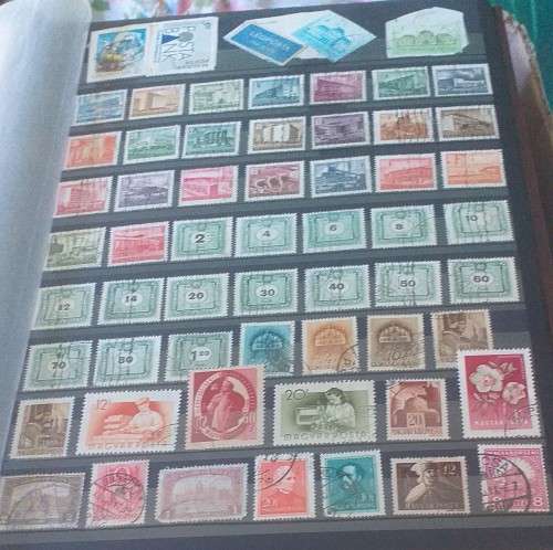 STAMP ALBUM DAVO (NERO F) 16  PAGES BOTH SIDES ALMOST FULL MOSTLY USED /MH HUNGARY AND GREECE