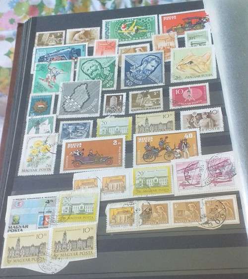 STAMP ALBUM DAVO (NERO F) 16  PAGES BOTH SIDES ALMOST FULL MOSTLY USED /MH HUNGARY AND GREECE