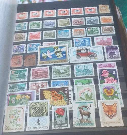 STAMP ALBUM DAVO (NERO F) 16  PAGES BOTH SIDES ALMOST FULL MOSTLY USED /MH HUNGARY AND GREECE