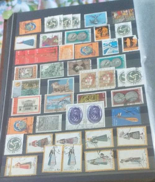 STAMP ALBUM DAVO (NERO F) 16  PAGES BOTH SIDES ALMOST FULL MOSTLY USED /MH HUNGARY AND GREECE