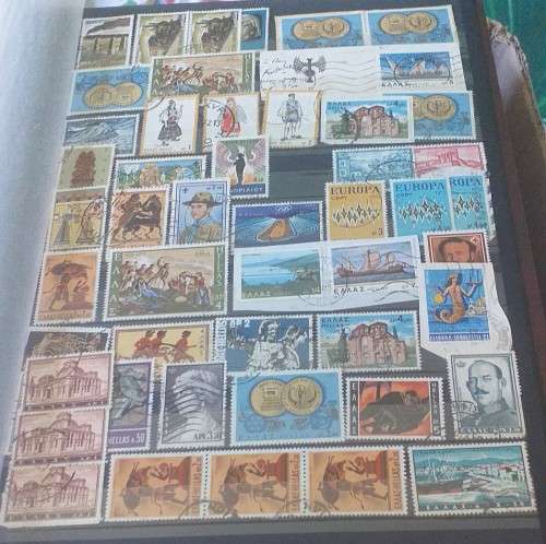 STAMP ALBUM DAVO (NERO F) 16  PAGES BOTH SIDES ALMOST FULL MOSTLY USED /MH HUNGARY AND GREECE