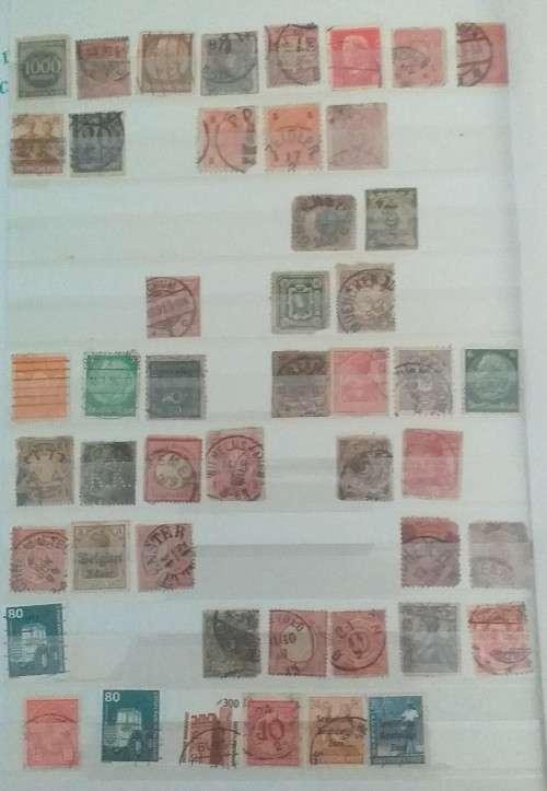 GERMANY IMPERIAL ALBUM OLD AND NEW MIXED LOT 10 PAGES BOTH SIDES FULL WITH STAMPS