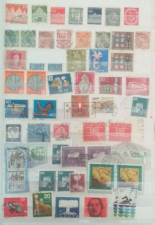 GERMANY IMPERIAL ALBUM OLD AND NEW MIXED LOT 10 PAGES BOTH SIDES FULL WITH STAMPS