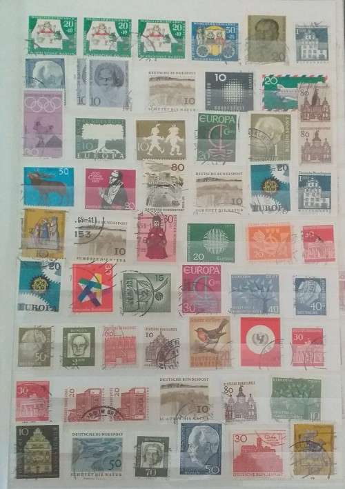 GERMANY IMPERIAL ALBUM OLD AND NEW MIXED LOT 10 PAGES BOTH SIDES FULL WITH STAMPS