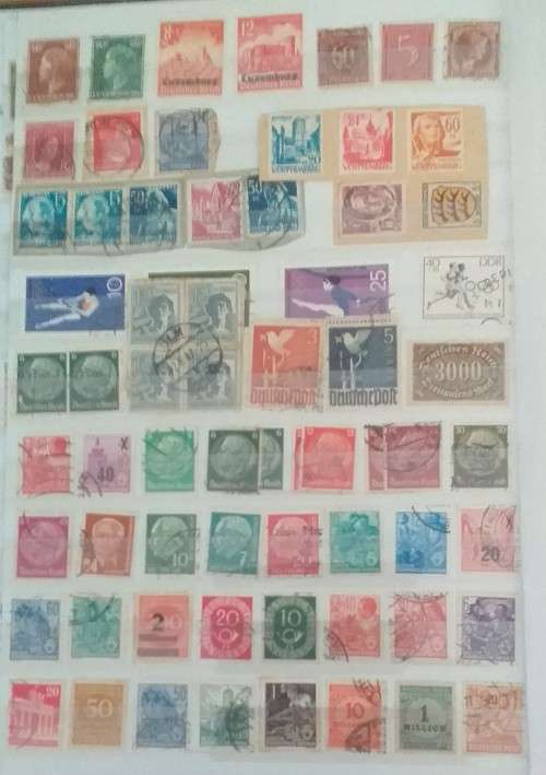 GERMANY IMPERIAL ALBUM OLD AND NEW MIXED LOT 10 PAGES BOTH SIDES FULL WITH STAMPS