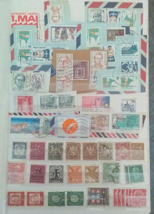 GERMANY IMPERIAL ALBUM OLD AND NEW MIXED LOT 10 PAGES BOTH SIDES FULL WITH STAMPS